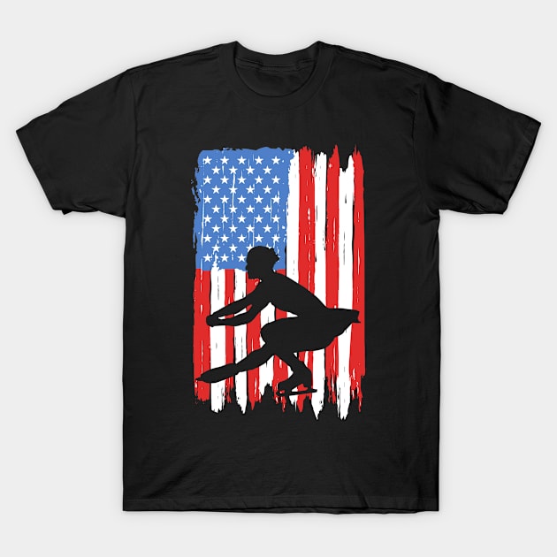 American Flag Figure Skating Graphic T-Shirt by adik